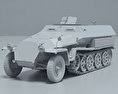 Sd.Kfz. 251 3D-Modell clay render