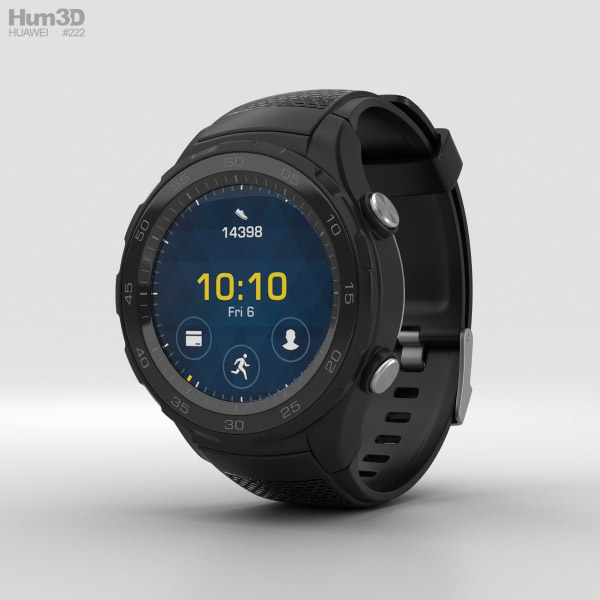 Huawei Watch 2 Carbon Black 3Dモデル