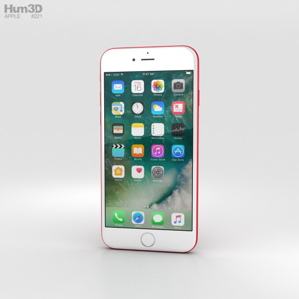 Apple iPhone 7 Red 3D модель