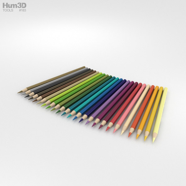 Crayons de couleur Modèle 3D