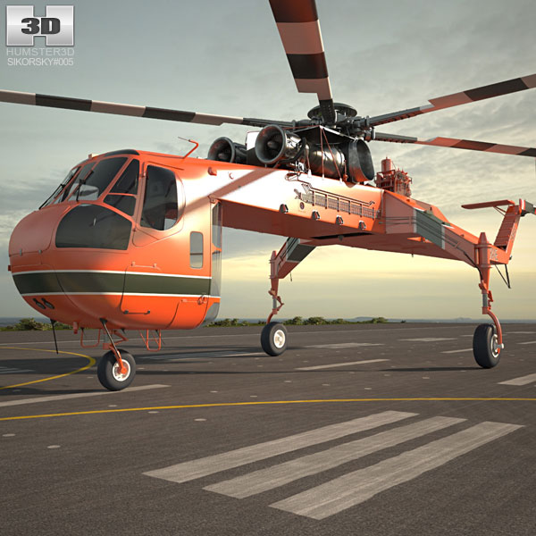 Sikorsky S-64 Skycrane Modelo 3d