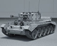 クロムウェル巡航戦車 3Dモデル wire render