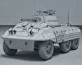 M8 Greyhound 3Dモデル wire render