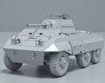 M8 Greyhound 3d model clay render