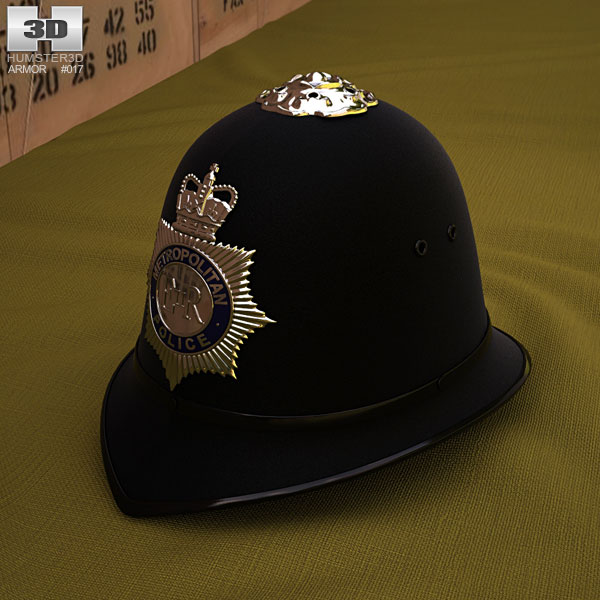 ロンドン警察カストディアンヘルメット 3Dモデル
