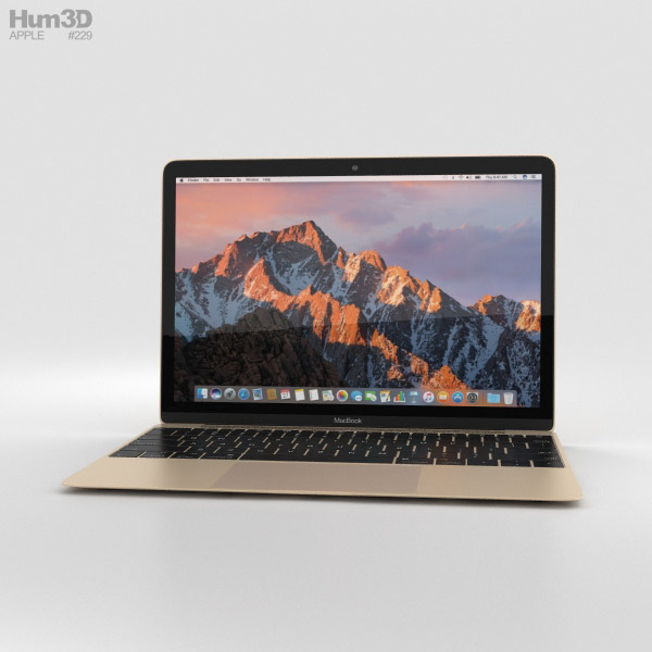 Apple MacBook (2017) Gold 3D model