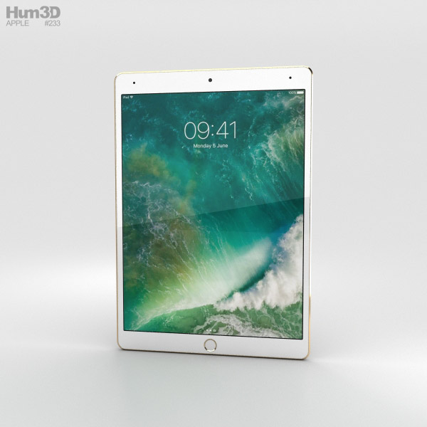 Apple iPad Pro 10.5-inch (2017) Cellular Gold 3D 모델 