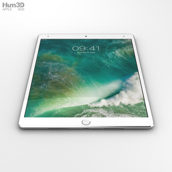 Apple iPad Pro 10.5-inch (2017) Cellular Silver 3Dモデル - 電子