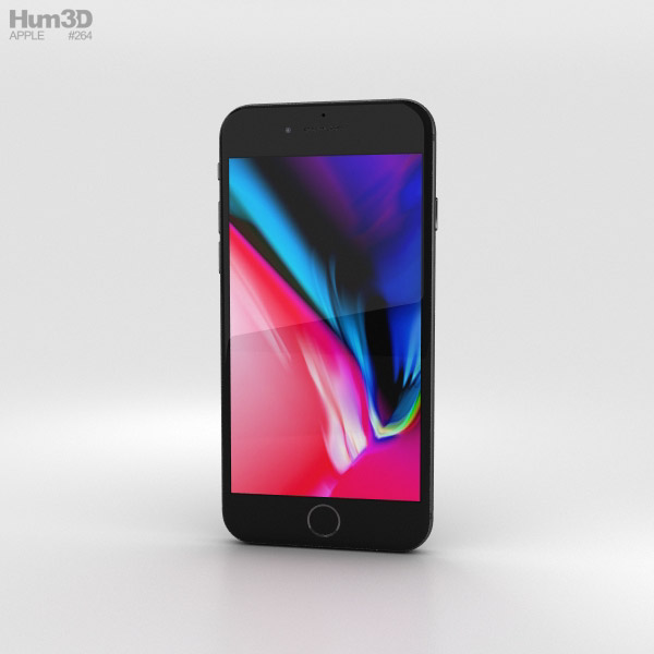 Apple iPhone 8 Space Gray 3D-Modell