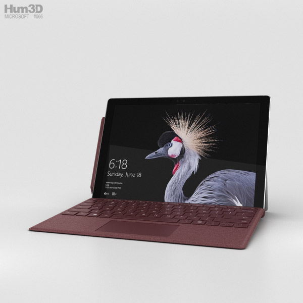 Microsoft Surface Pro (2017) Burgundy 3D model