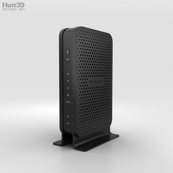NetGear C3000 Wifiケーブルモデムルーター 3Dモデル