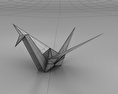 折り紙でできた鶴 3Dモデル