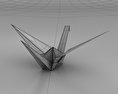 折り紙でできた鶴 3Dモデル