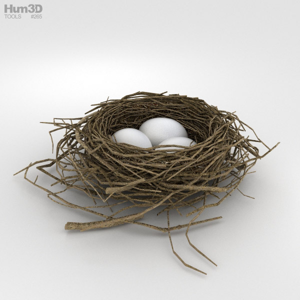 鸟筑巢 3D模型