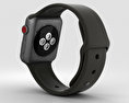 Apple Watch Series 3 38mm GPS + Cellular Space Gray Aluminum Case Black Sport Band 3Dモデル