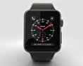 Apple Watch Series 3 38mm GPS + Cellular Space Gray Aluminum Case Black Sport Band 3D 모델 