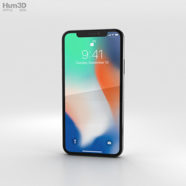 Apple iPhone X Silver 3D-Modell