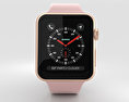 Apple Watch Series 3 42mm GPS + Cellular Gold Aluminum Case Pink Sand Sport Band 3d model