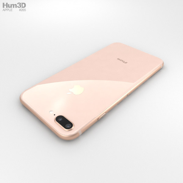 Apple iPhone 8 Plus Gold 3D model - Download Electronics on