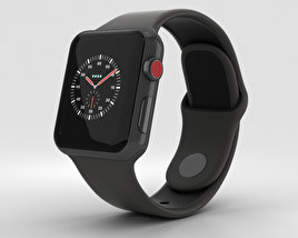 Apple Watch Edition Series 3 38mm GPS Gray Ceramic Case Gray/Black Sport Band 3D model