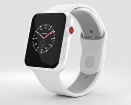 Apple Watch Edition Series 3 42mm GPS White Ceramic Case Soft White/Pebble Sport Band 3D 모델 