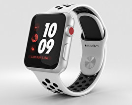 Apple Watch Series 3 Nike+ 38mm GPS Silver Aluminum Case Pure Platinum/Black Sport Band 3D model