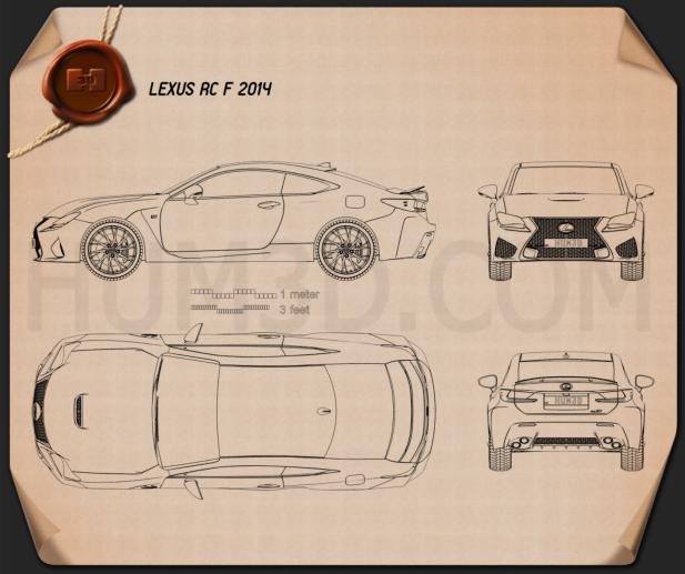 Lexus RC F 2014 Blueprint