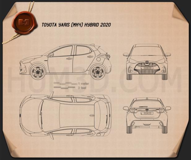 Toyota Yaris hybrid 2020 Blueprint