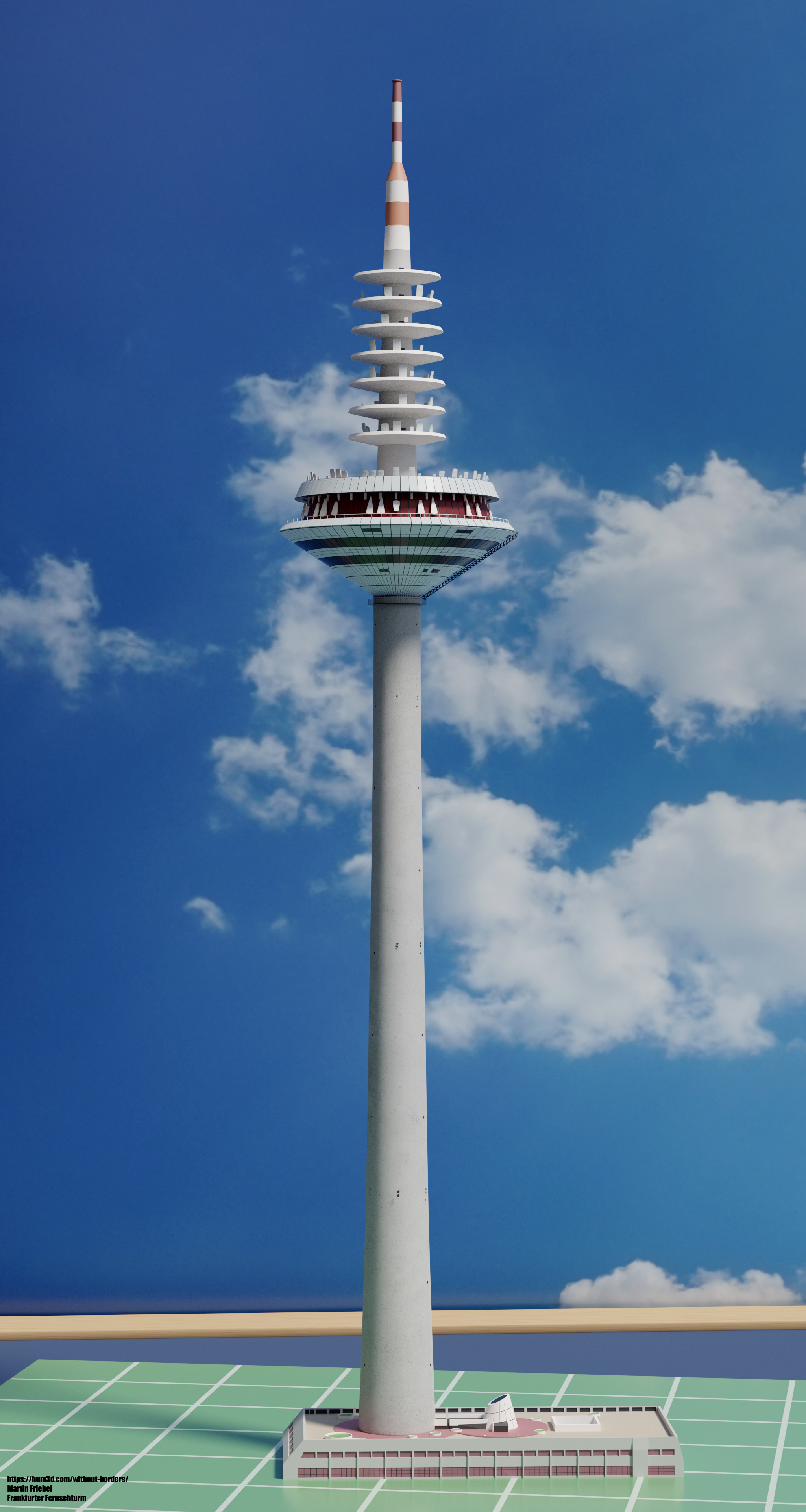 Frankfurter Fernsehturm / Europe Tower, Frankfurt, Germany - 3d artist ...