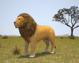 Lion Low Poly 3D model