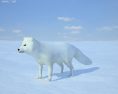 Arctic fox Low Poly Modèle 3d