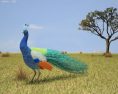 Peacock Low Poly 3D-Modell