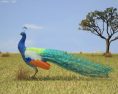Peacock Low Poly Modello 3D