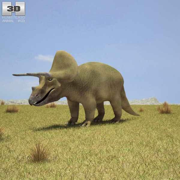 Triceratops Low Poly Modello 3D