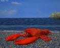 Lobster Low Poly 3D 모델 