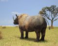 Black rhinoceros Low Poly 3D模型