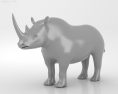 Black rhinoceros Low Poly Modèle 3d
