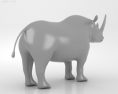 Black rhinoceros Low Poly Modelo 3d