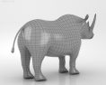 Black rhinoceros Low Poly Modelo 3d