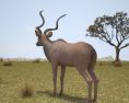 Greater Kudu Low Poly Modèle 3d