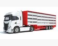 Animal Transporter Truck And Trailer 3D-Modell Rückansicht