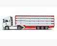 Animal Transporter Truck And Trailer 3D модель wire render