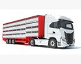 Animal Transporter Truck And Trailer Modello 3D vista frontale