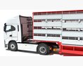 Animal Transporter Truck And Trailer Modello 3D seats