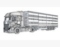 Animal Transporter Truck And Trailer Modello 3D