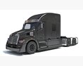 Black Generic Semi Truck Cab 3D-Modell Rückansicht