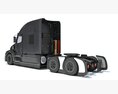 Black Generic Semi Truck Cab Modello 3D