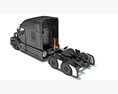 Black Generic Semi Truck Cab 3D-Modell Seitenansicht