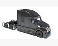 Black Generic Semi Truck Cab Modello 3D vista dall'alto