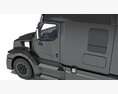 Black Generic Semi Truck Cab Modello 3D dashboard